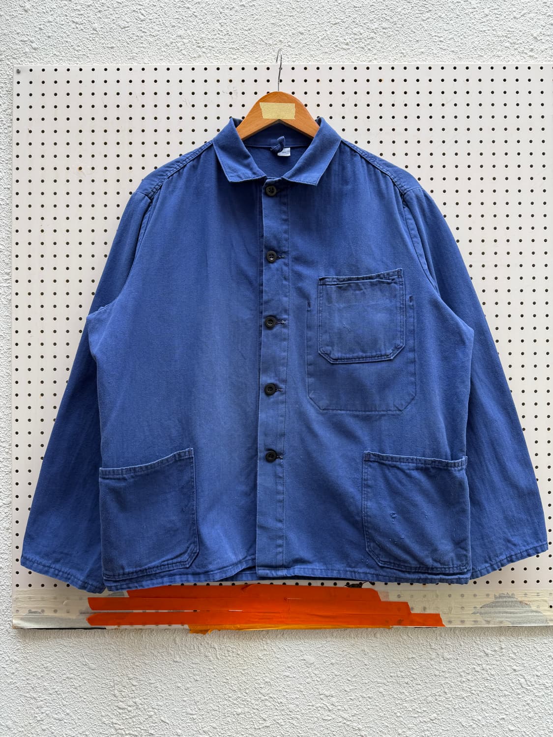 OLD VINTAGE WASHED BLUE HBT 헤링본트윌워크자켓 상품이미지1