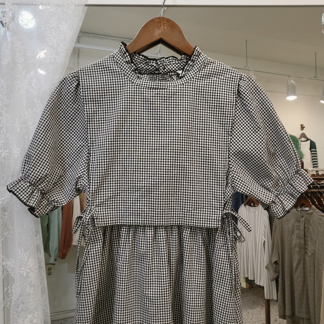 Lutique 블랙체크 원피스 상품이미지2