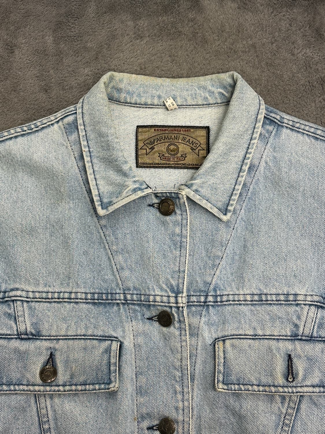 80s Armani Jeans 데님 트러커 자켓 M 상품이미지3