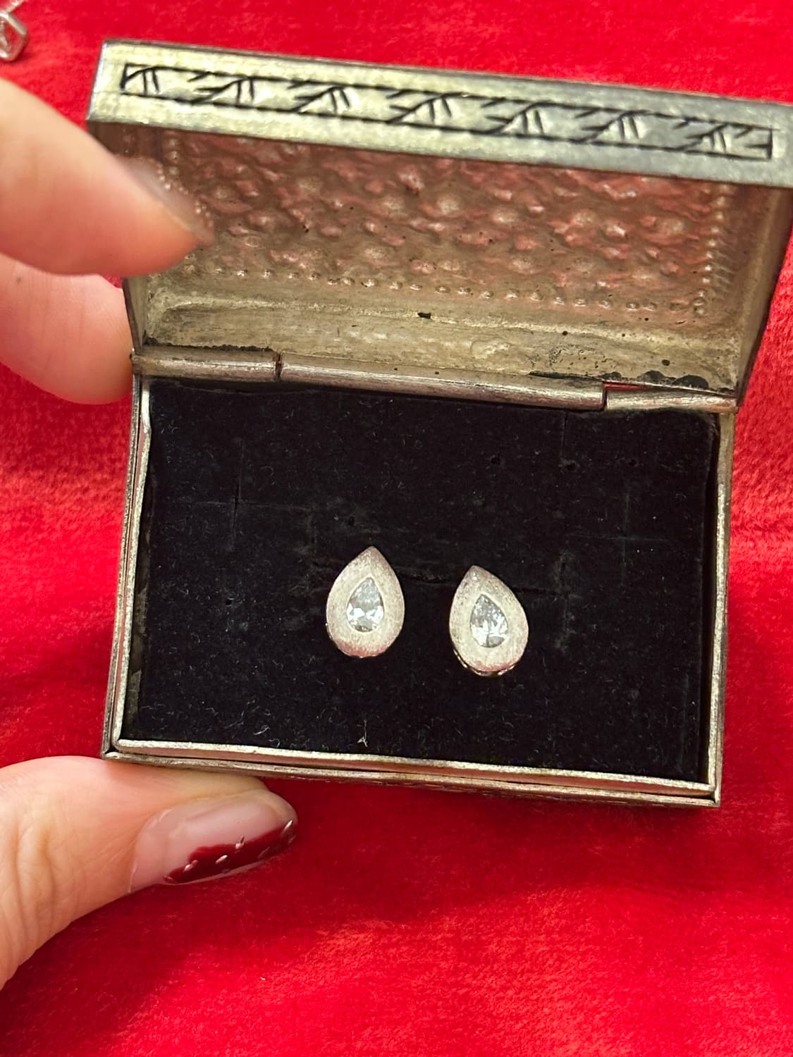 Vintage water drop 925silver earring 상품이미지2