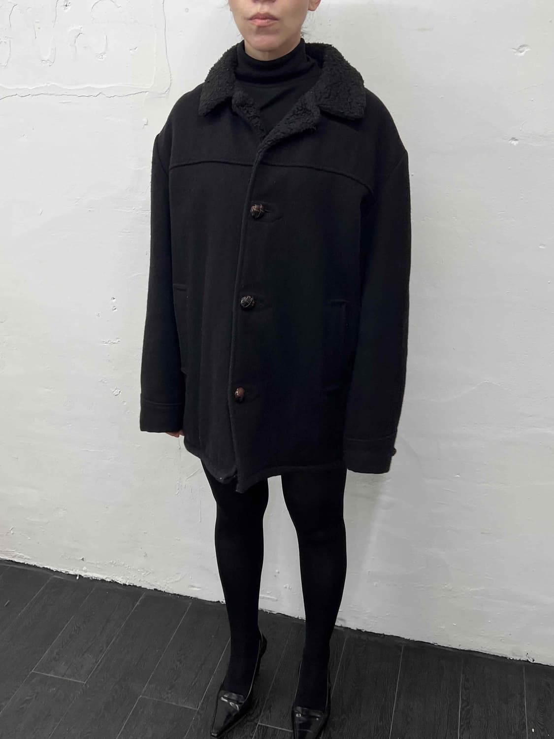 쇼트 쉐르파 하프 코트 상품이미지1