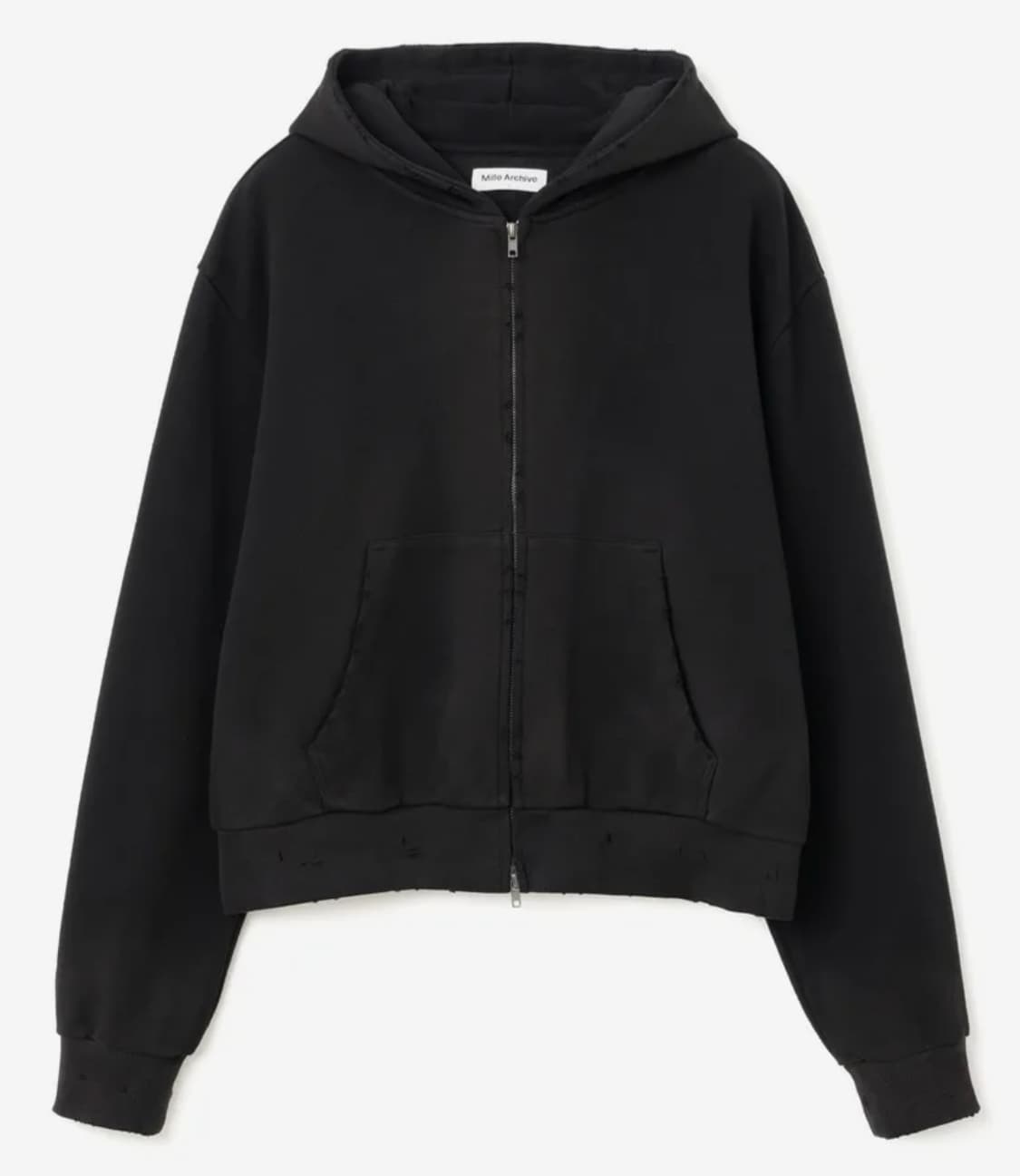 밀로아카이브 데미지 쇼트 후디 집업 L 상품이미지1