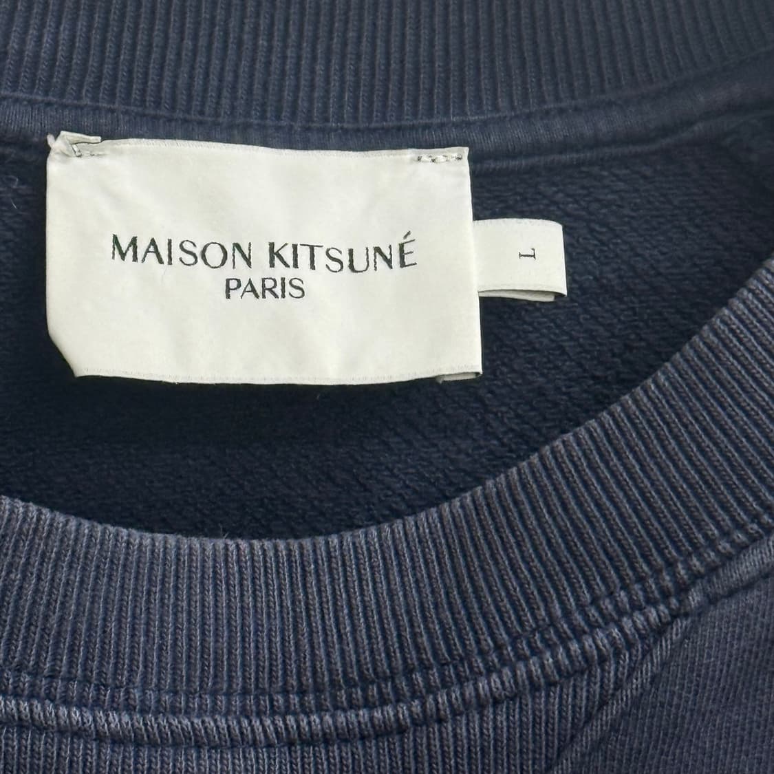 메종키츠네 폭스 헤드 딥네이비 스웨트셔츠 L 상품이미지2