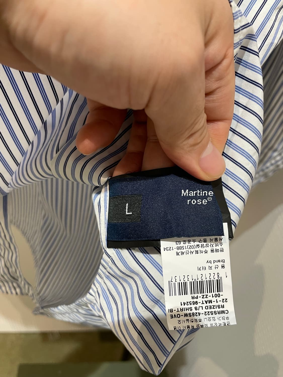 마틴로즈 오버사이즈 스트라이프 셔츠 상품이미지5
