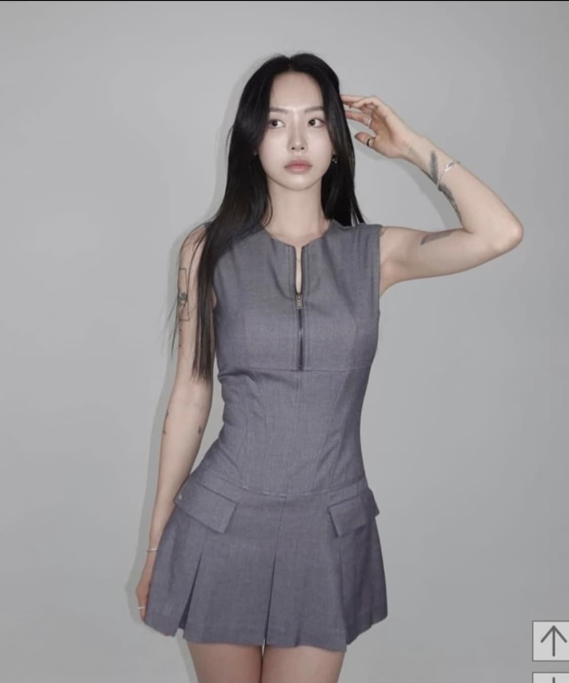 페일제이드 지퍼라인드레스 차콜 2사이즈 상품이미지2