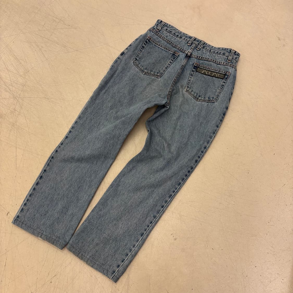 빈티지 워싱 연청 데님 팬츠 상품이미지3