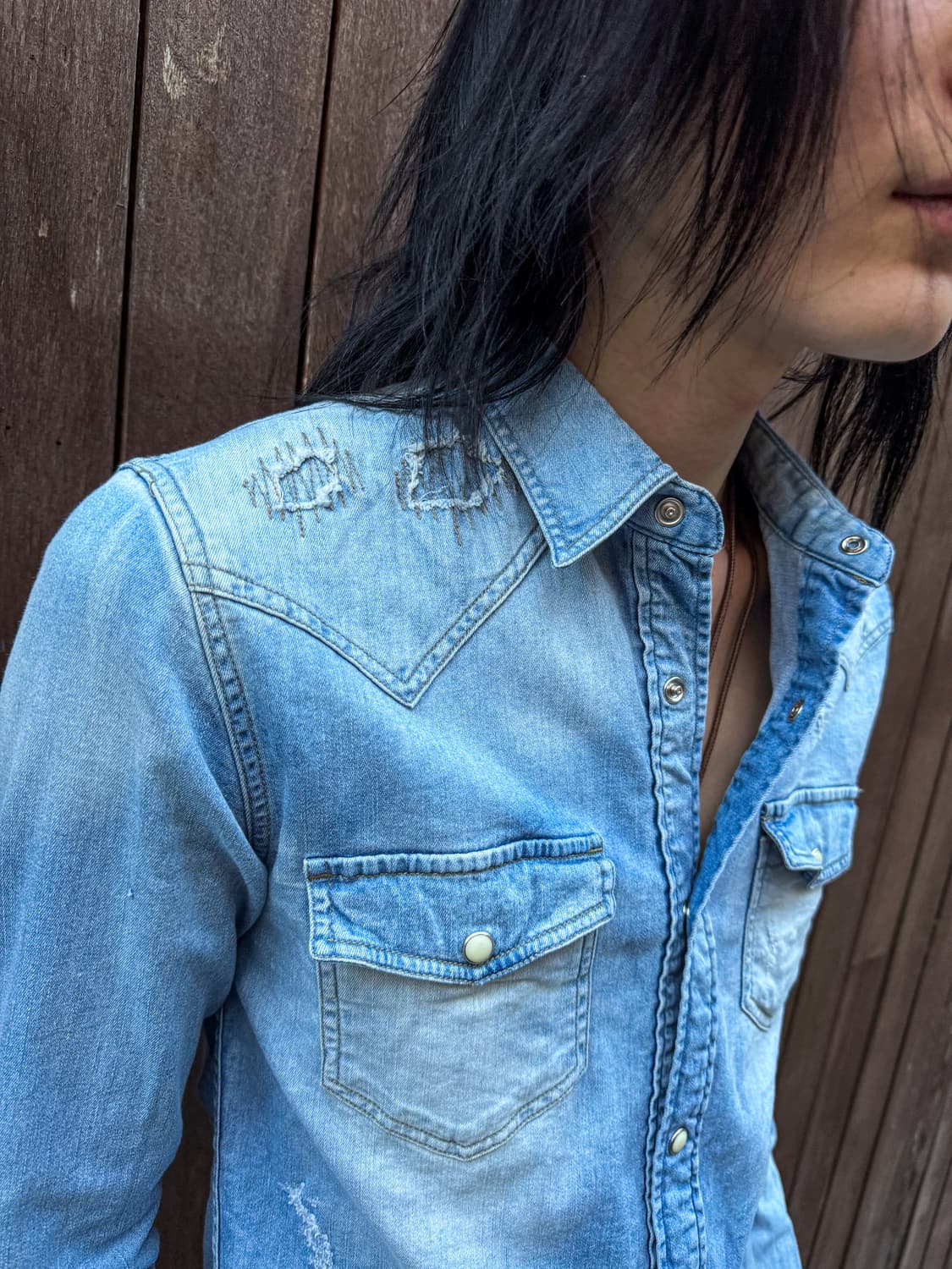 in the attic – Distressed Denim Western  상품이미지2