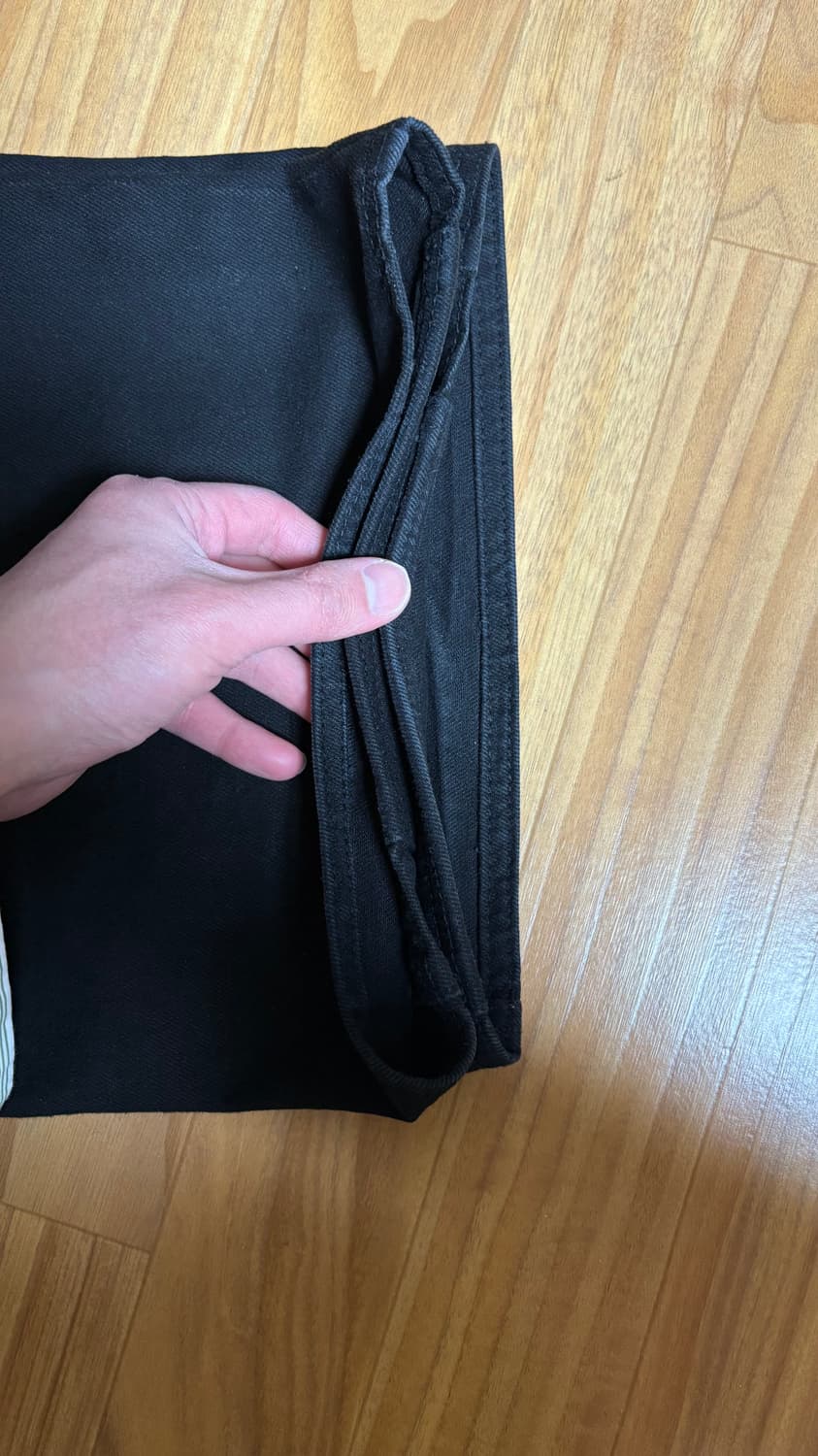 [L] HEUTE 패치 워크 팬츠 블랙 상품이미지4