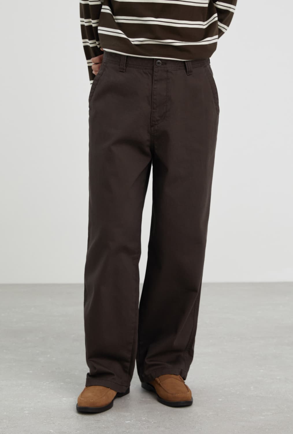 스파오 와이드핏 치노팬츠 다크브라운 32 상품이미지1