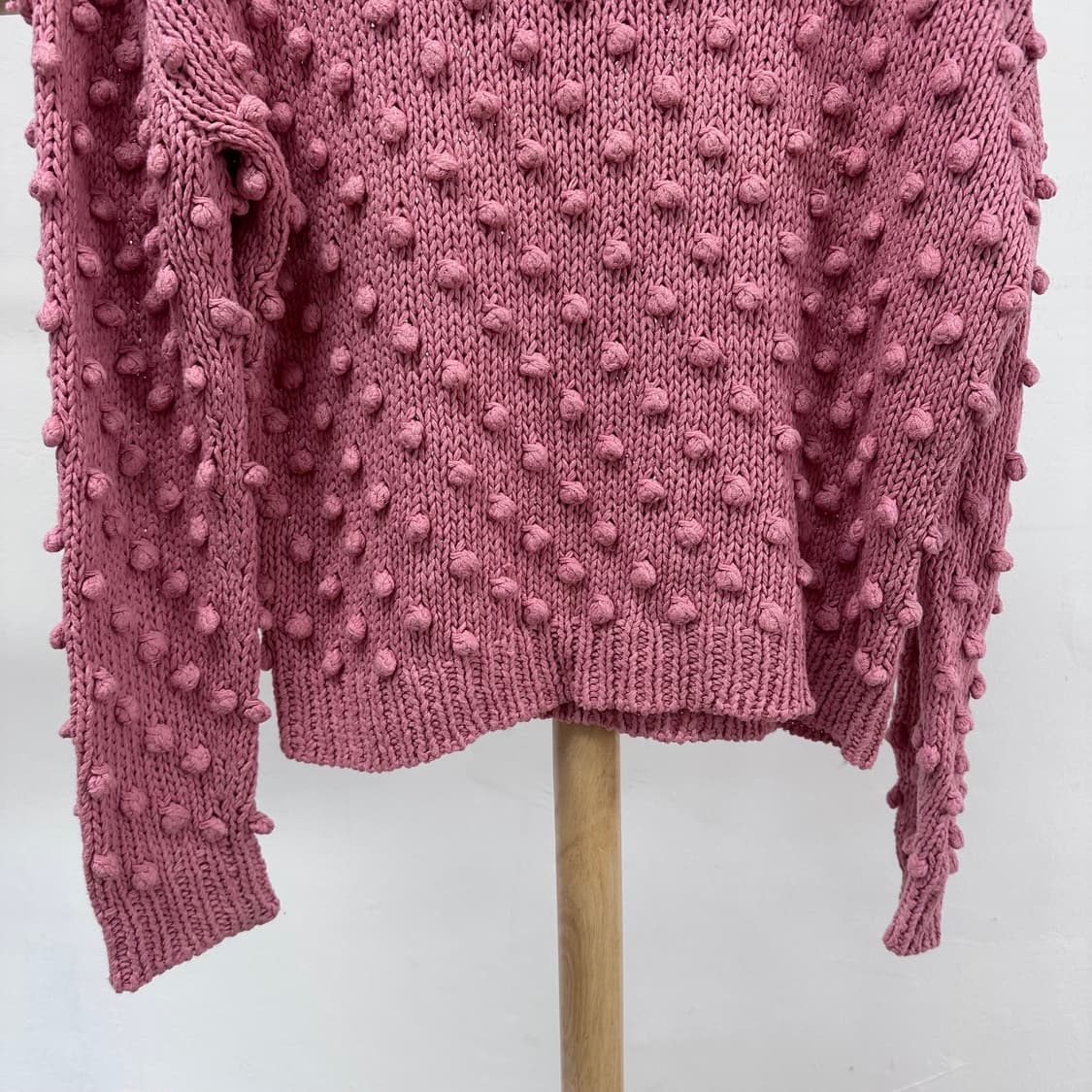 GANNI 가니 핑크 크롭 팝콘 니트 스웨터 XS / 가슴단면53 상품이미지7