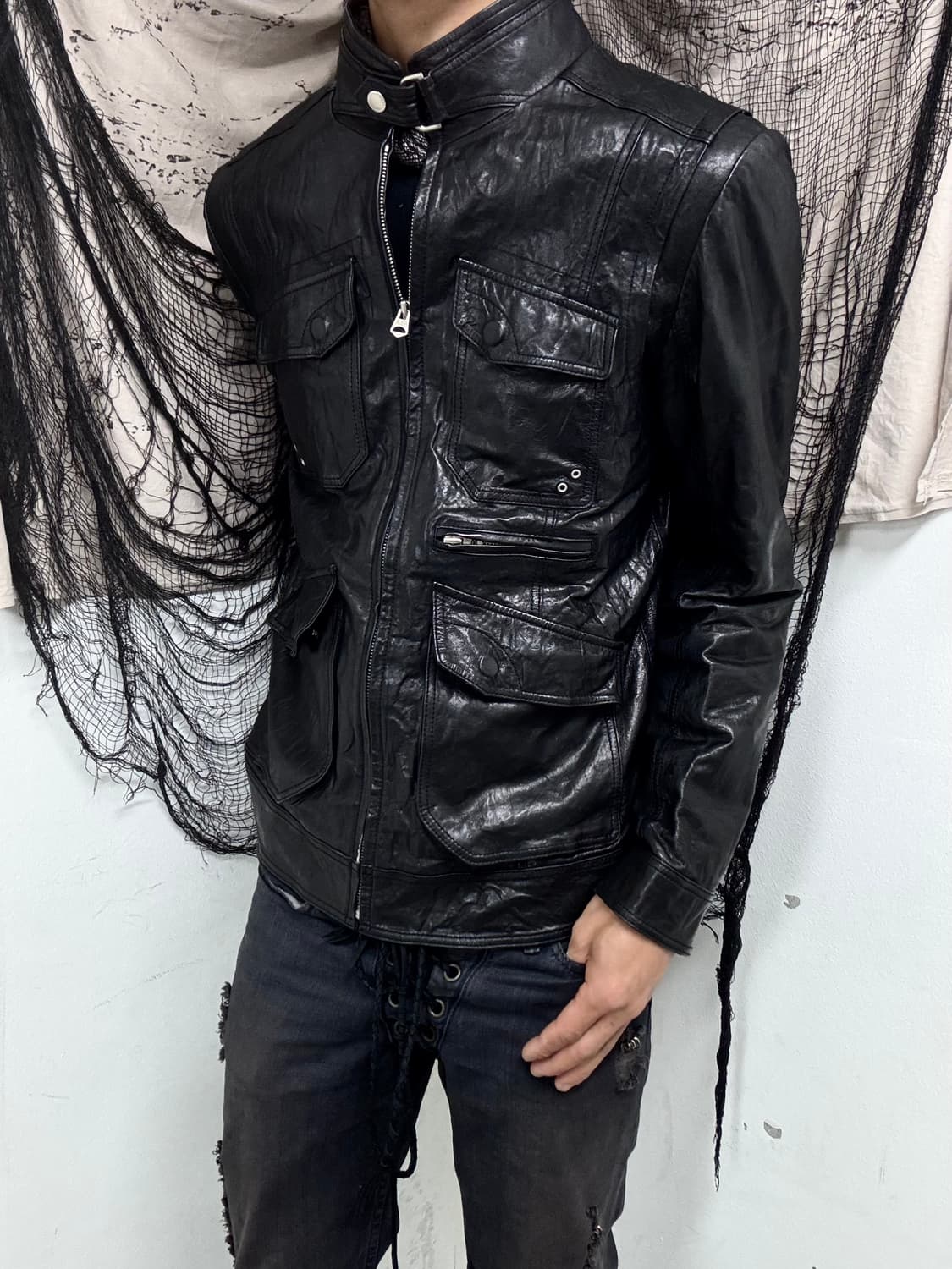 Multi Pocket Sheep Leather Neck Button J 상품이미지1