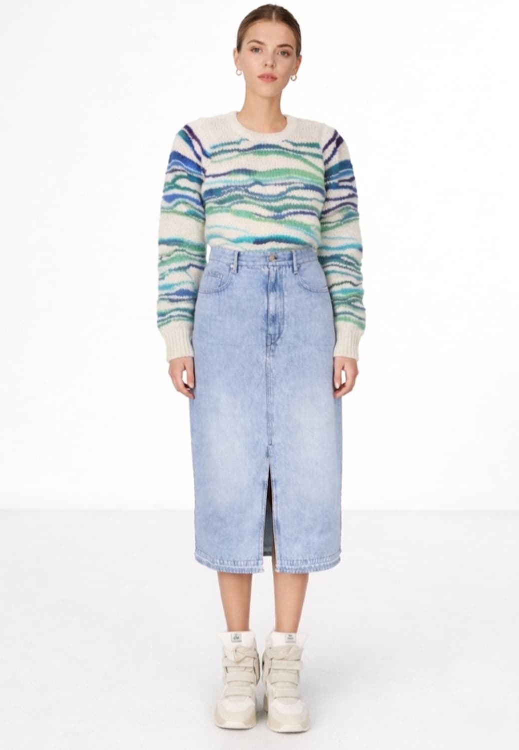 이자벨마랑 에뚜왈 데님 미디 스커트 44사이즈 상품이미지1