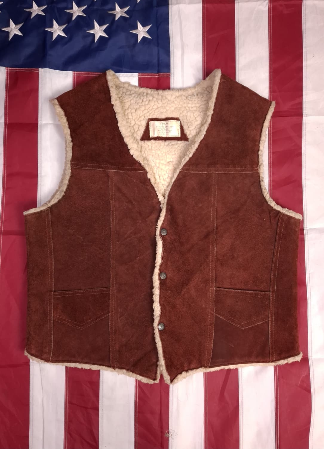 80's 빈티지 멕시코 제조 리얼레더 무스탕 베스트 상품이미지1