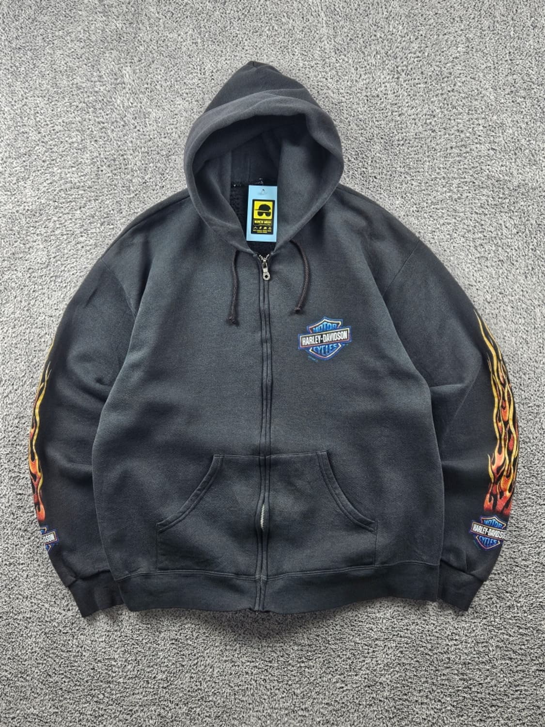 00's 할리데이비슨 플레임 프린팅 후드 집업 ( L추정 )/ 11144 상품이미지1