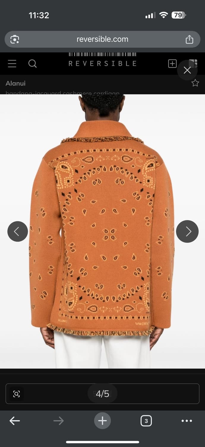 ALANUI 반다나 캐시미어 가디건 오렌지 상품이미지4