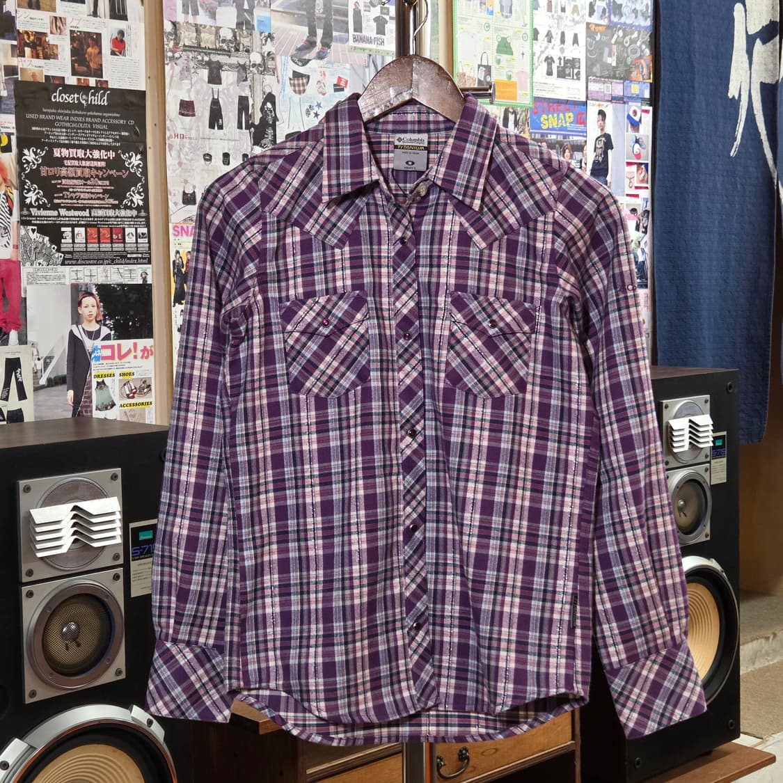 컬럼비아 웨스턴 퍼플 체크 셔츠 상품이미지1