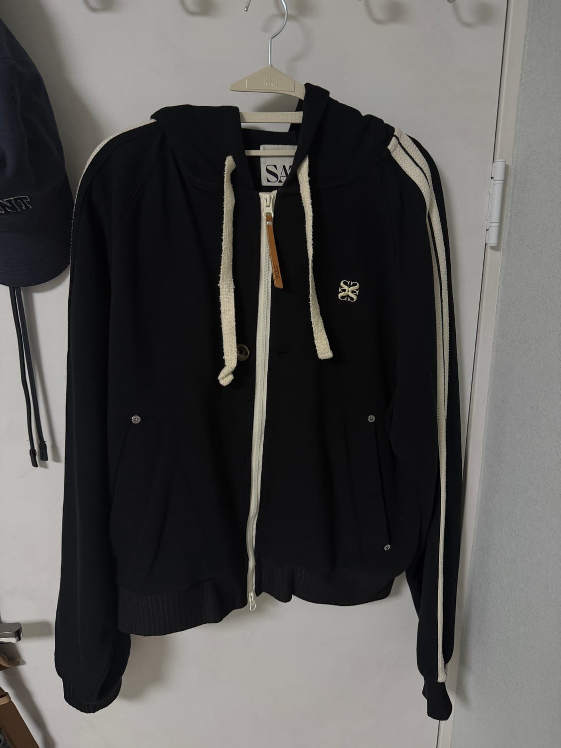 세터 로턴 루즈핏 후드 집업 캐비어 블랙 L 상품이미지3