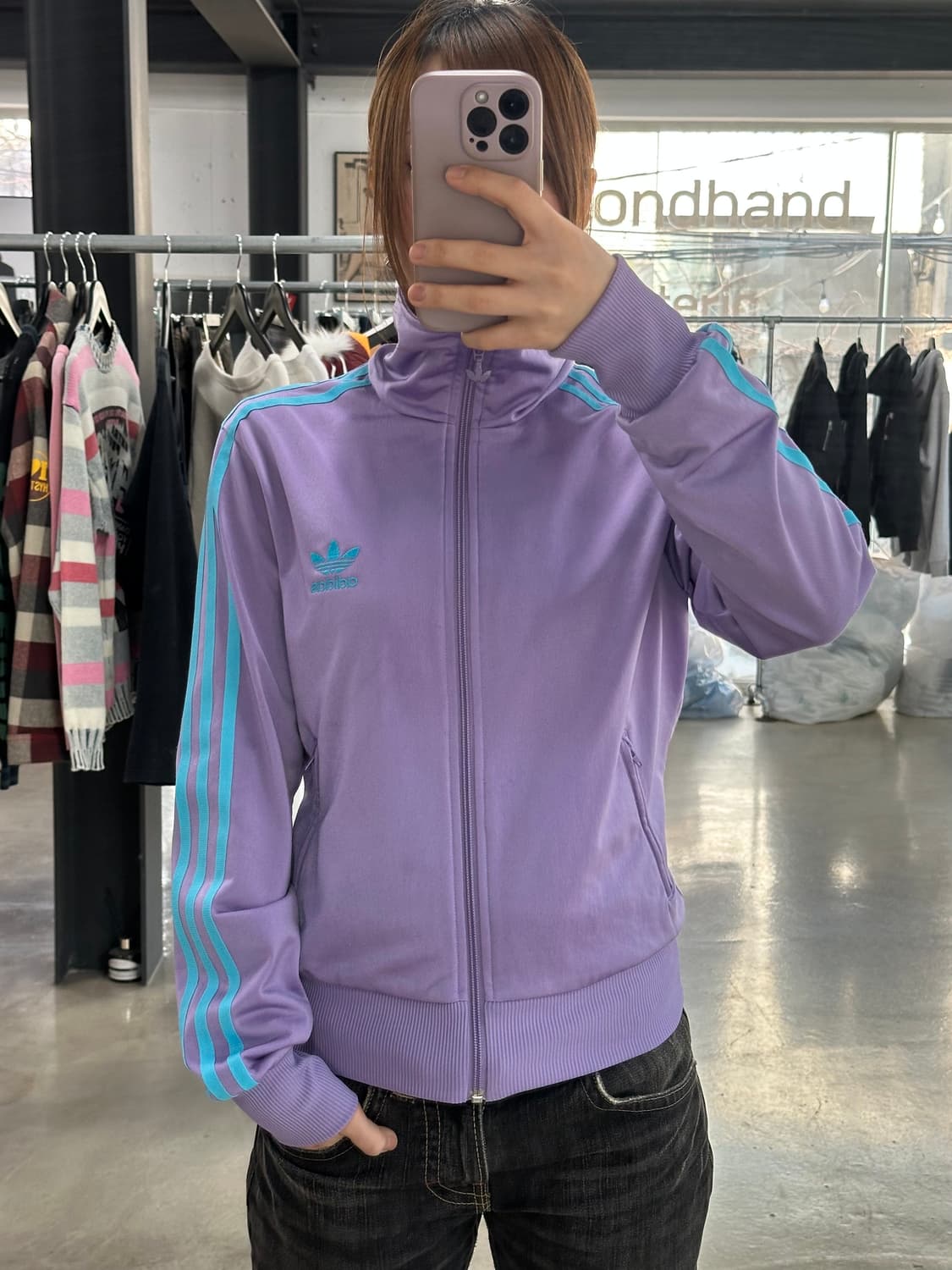 아디다스 파이어버드 퍼플 스카이블루 트랙져지 상품이미지3