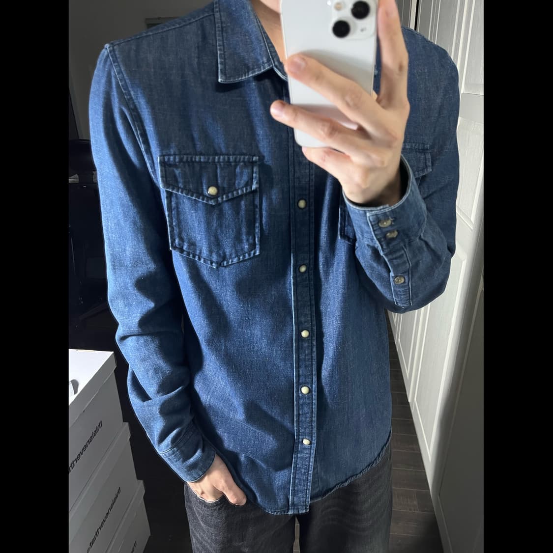 [XL] GIORDANO 지오다노 데님 셔츠 상품이미지1