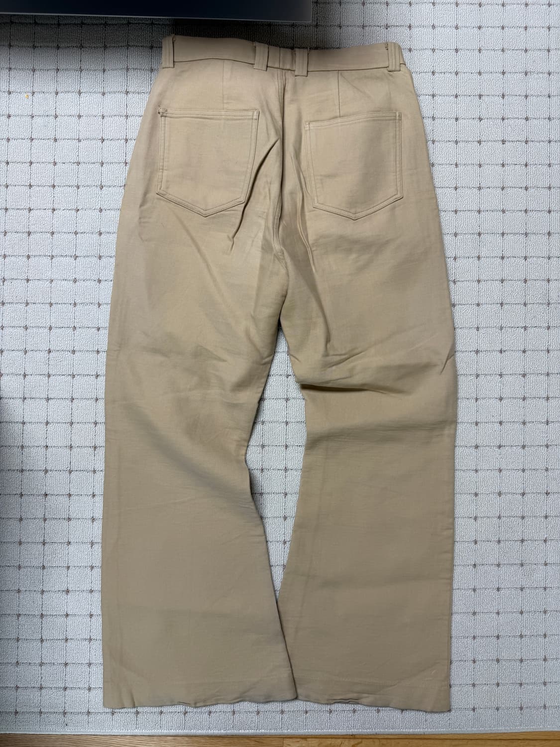 STU 플레어 코튼 팬츠 베이지 M사이즈 상품이미지3