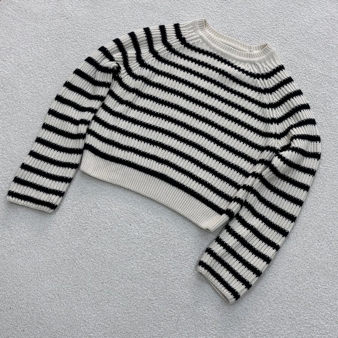 M 자라 스트라이프 크루넥 스웨터 0319E 상품이미지1