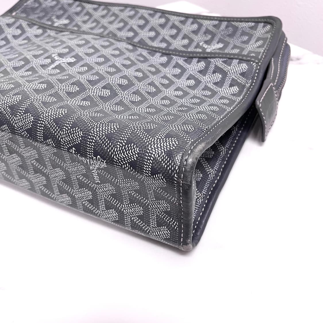 [B급/정품] 고야드 쥬방스 GM 클러치 백 가방 그레이 키링 포함 상품이미지9