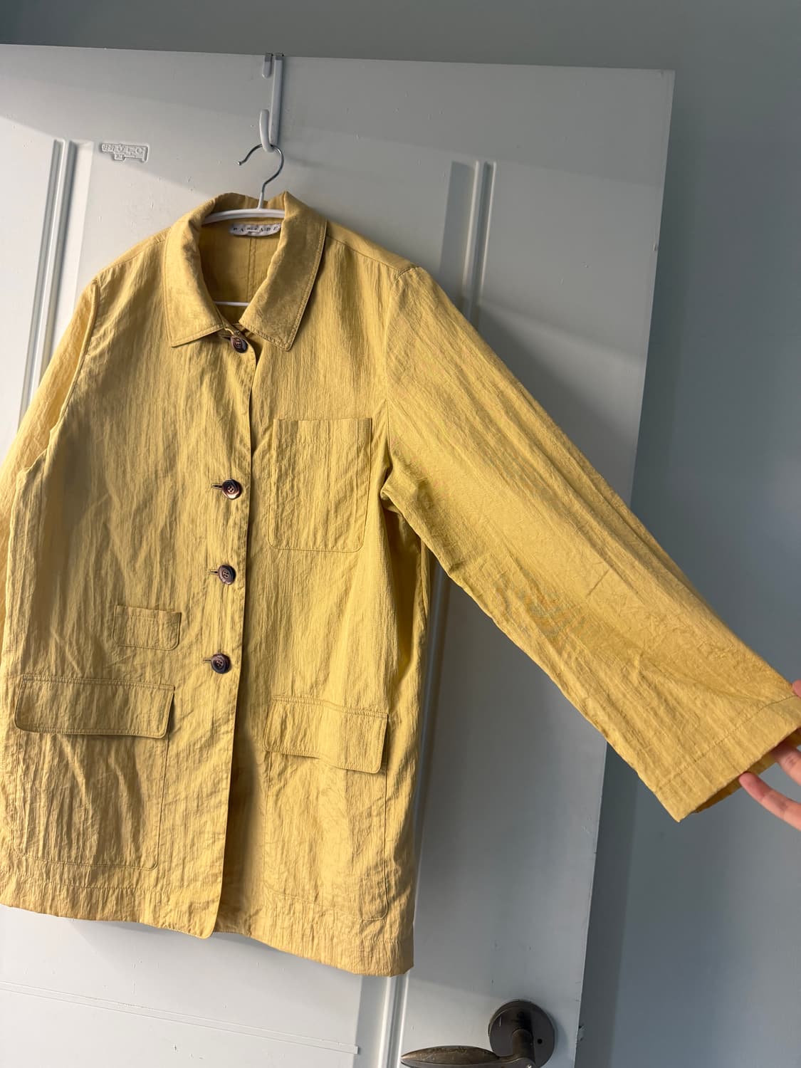 일본빈티지 엘로우 나일론 자켓 코트 상품이미지6