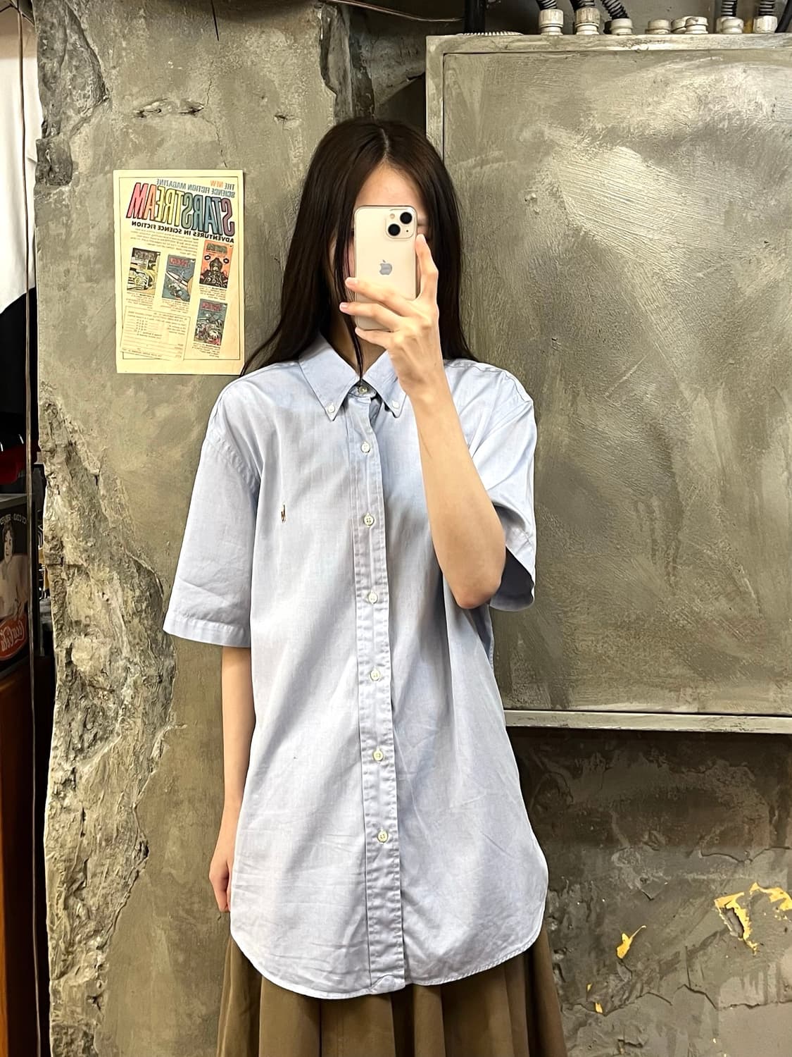 폴로 랄프로렌 반팔 셔츠 스카이블루 L #csz484 상품이미지2