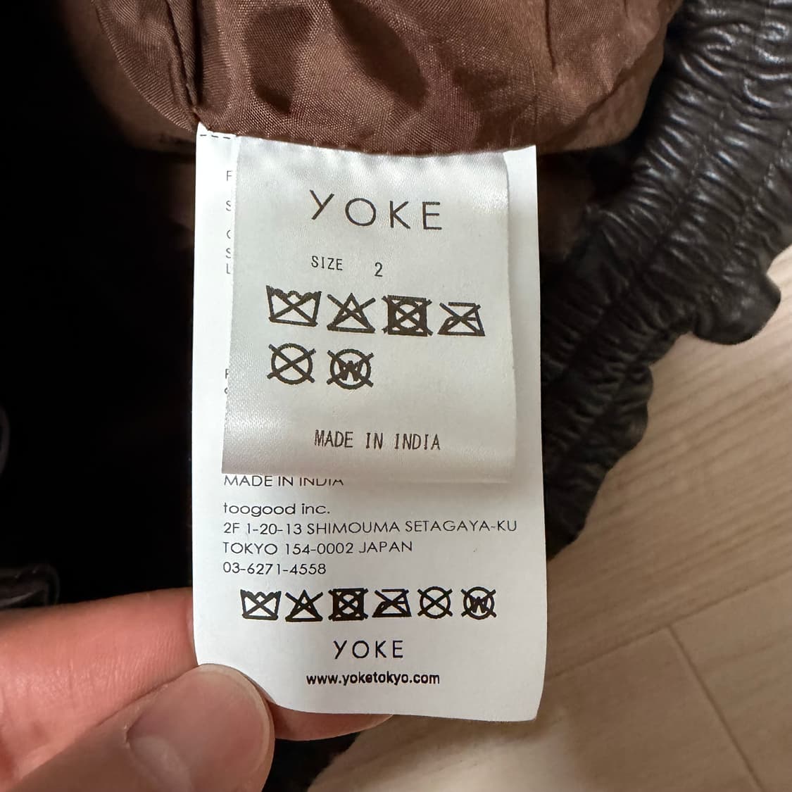 새상품) Yoke 요크 carf 레더 가죽 자켓 브라운 2 상품이미지5