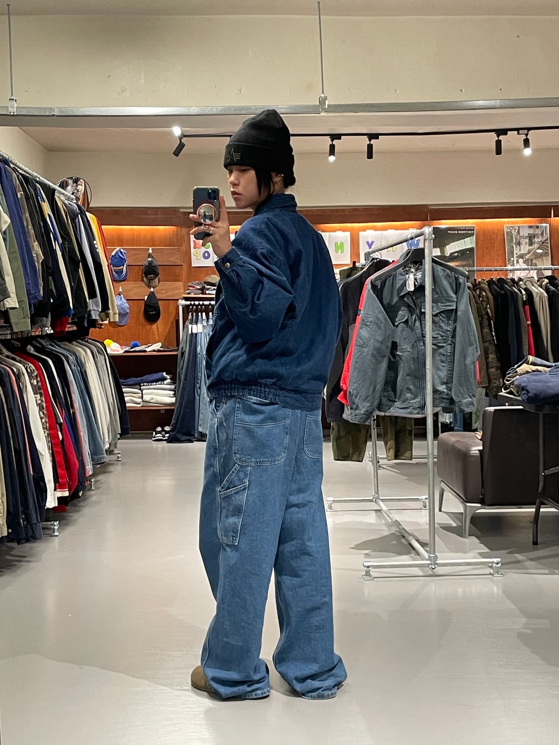 빈티지 데님 봄버 자켓 (가오리핏)   상품이미지5