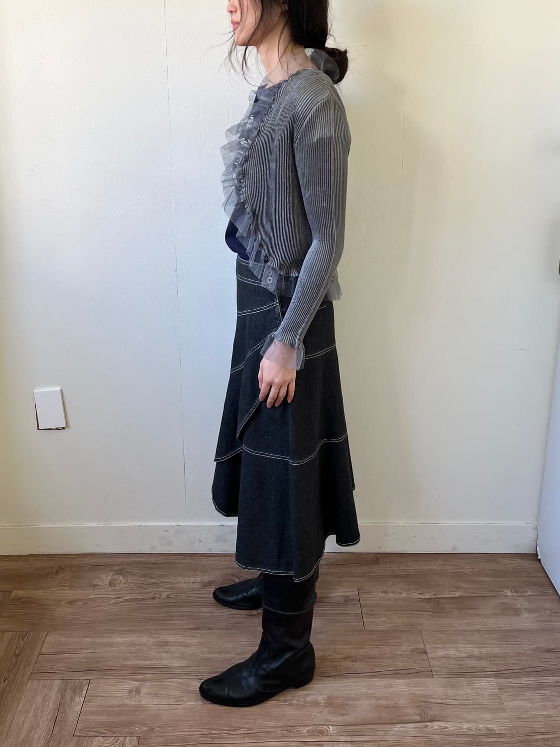 SPECCHIO 프릴 플리츠 가디건 상품이미지9