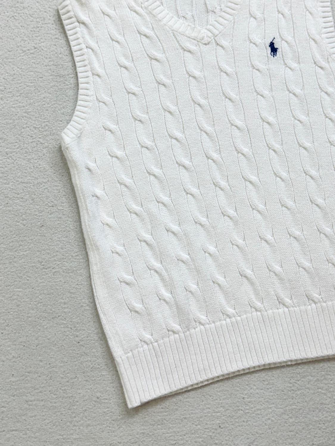 폴로 화이트 니트조끼 베스트 상품이미지3