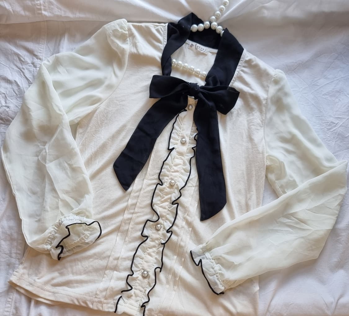 axes femme 리본 타이 블라우스 상품이미지3