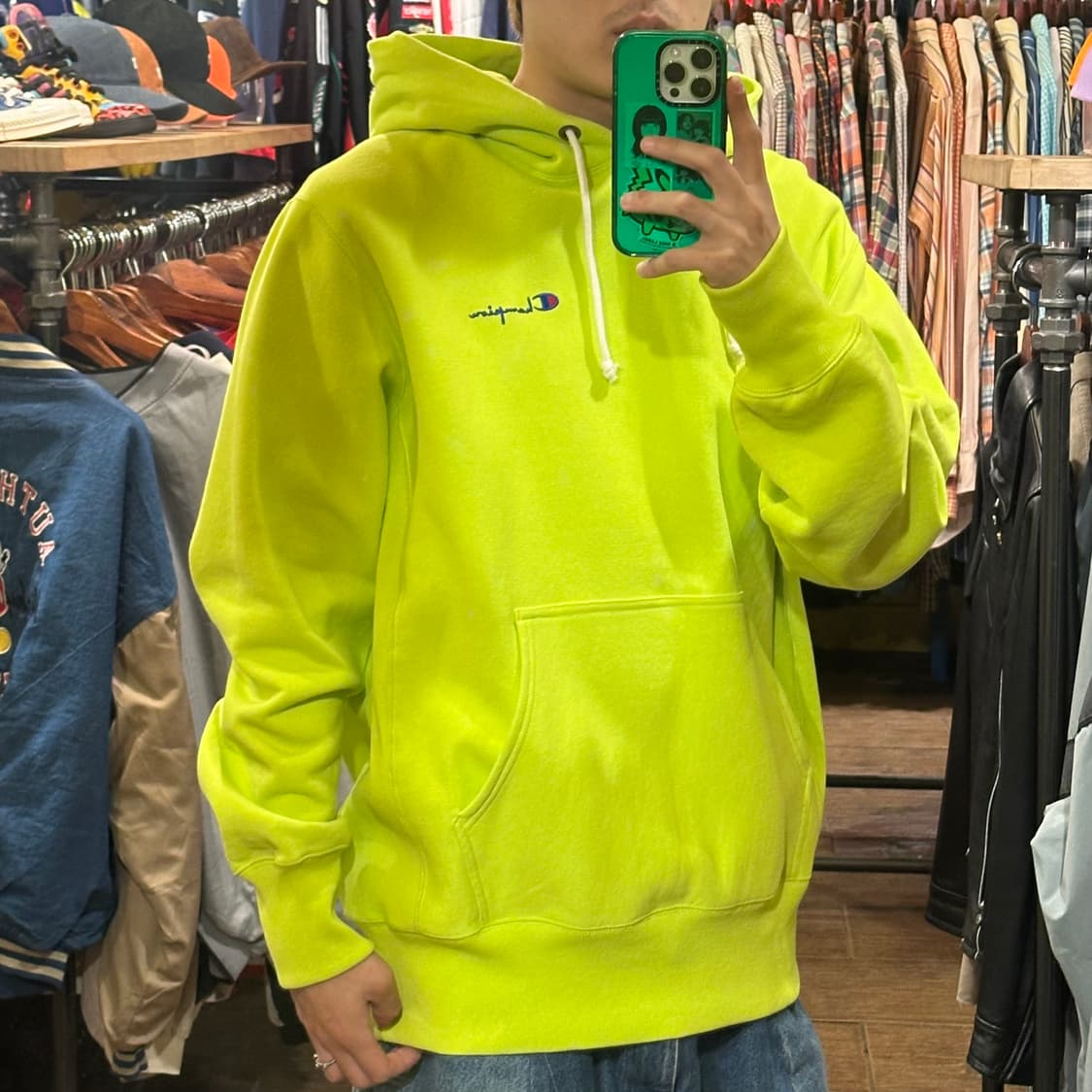 [HI] 챔피온 위버스위드 후드티 라임 상품이미지4