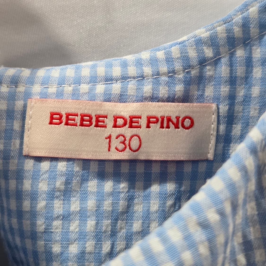 베베드피노 여아 세일러카라 깅엄체크 원피스 130 상품이미지3
