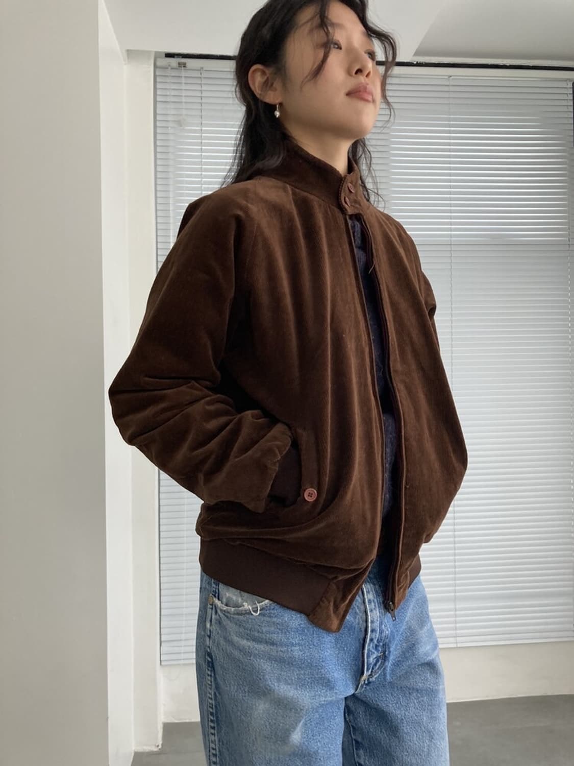 브라운 코듀로이 봄버자켓 상품이미지2