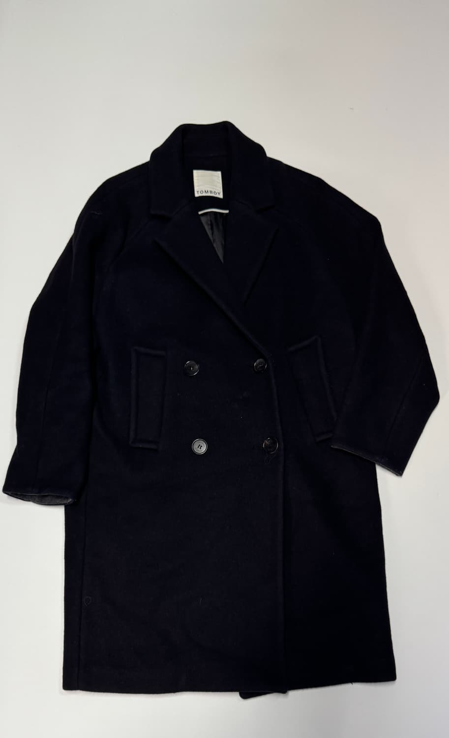 여성 톰보이 Tomboy 블랙 더블 울 코트 상품이미지1