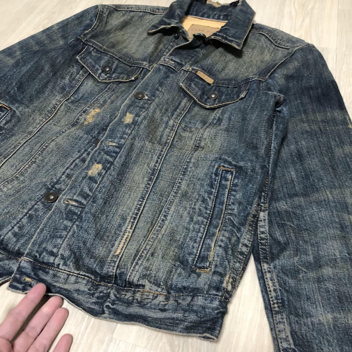 (L) 아베크롬비 에즈라피치 EZRA FITCH 하드 워싱 데님 청자켓 상품이미지2