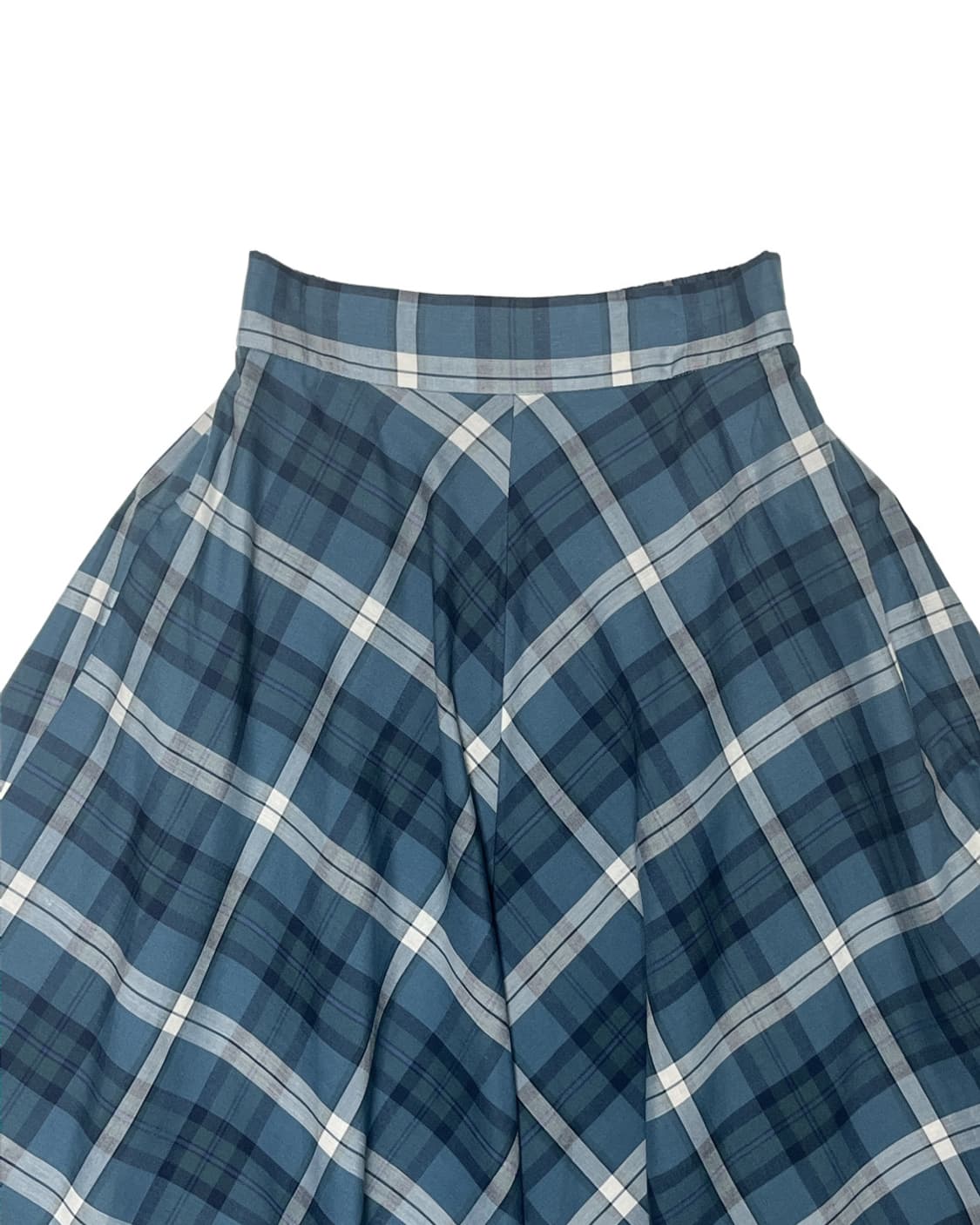 Blue check flared skirt 상품이미지2