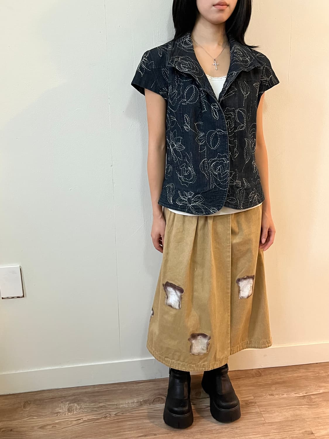 vtg 플라워 스티치 데님자켓 상품이미지6