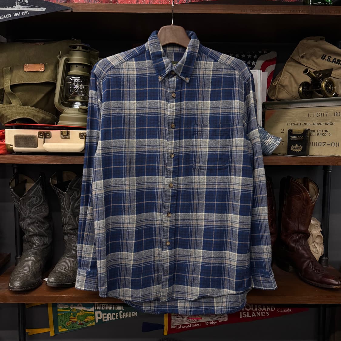 에디바우어 아웃도어 워크 플란넬 체크 빈티지 셔츠 N125 상품이미지1