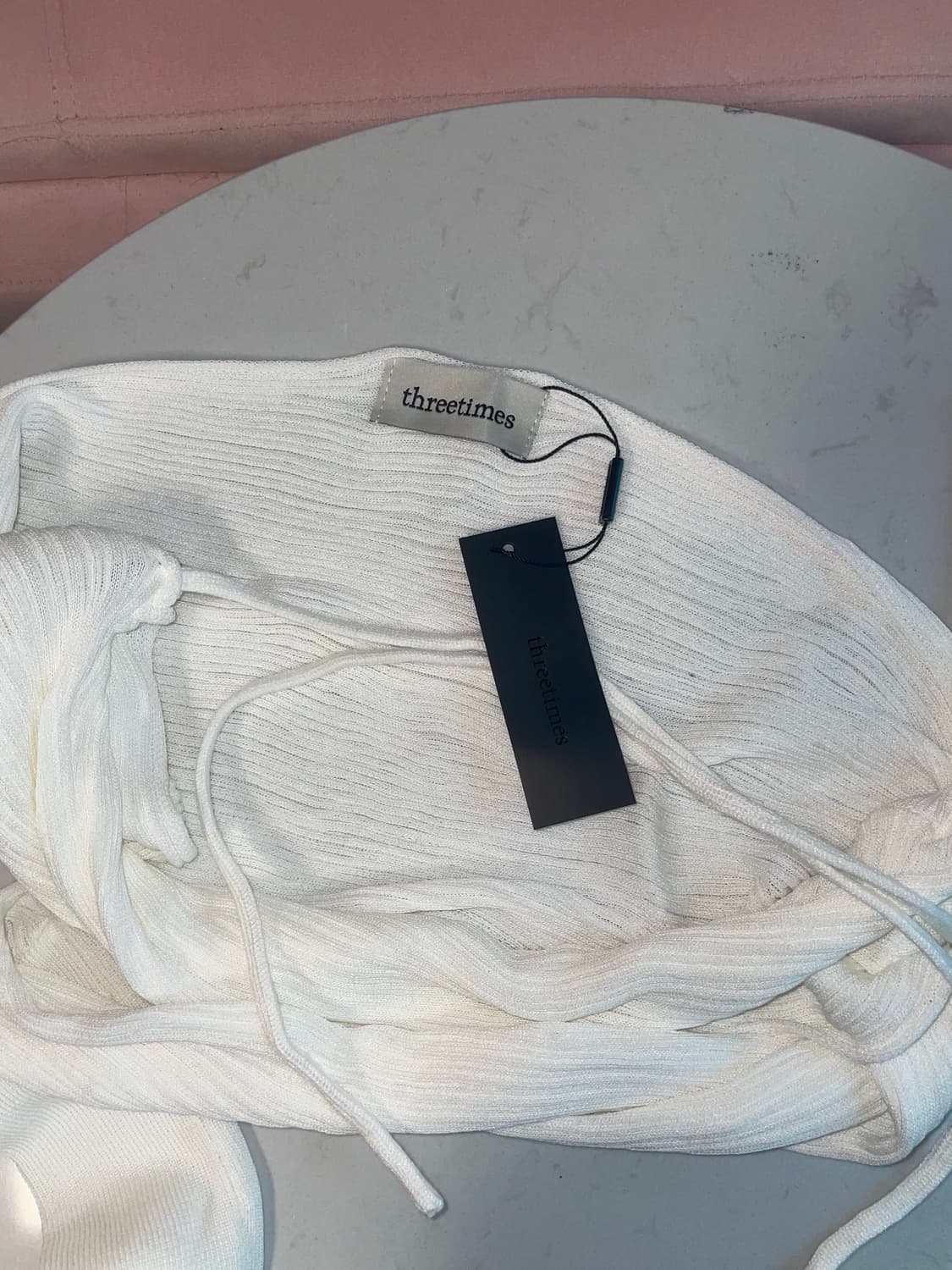 쓰리타임즈 릿볼레로 가디건 화이트 새상품 상품이미지3