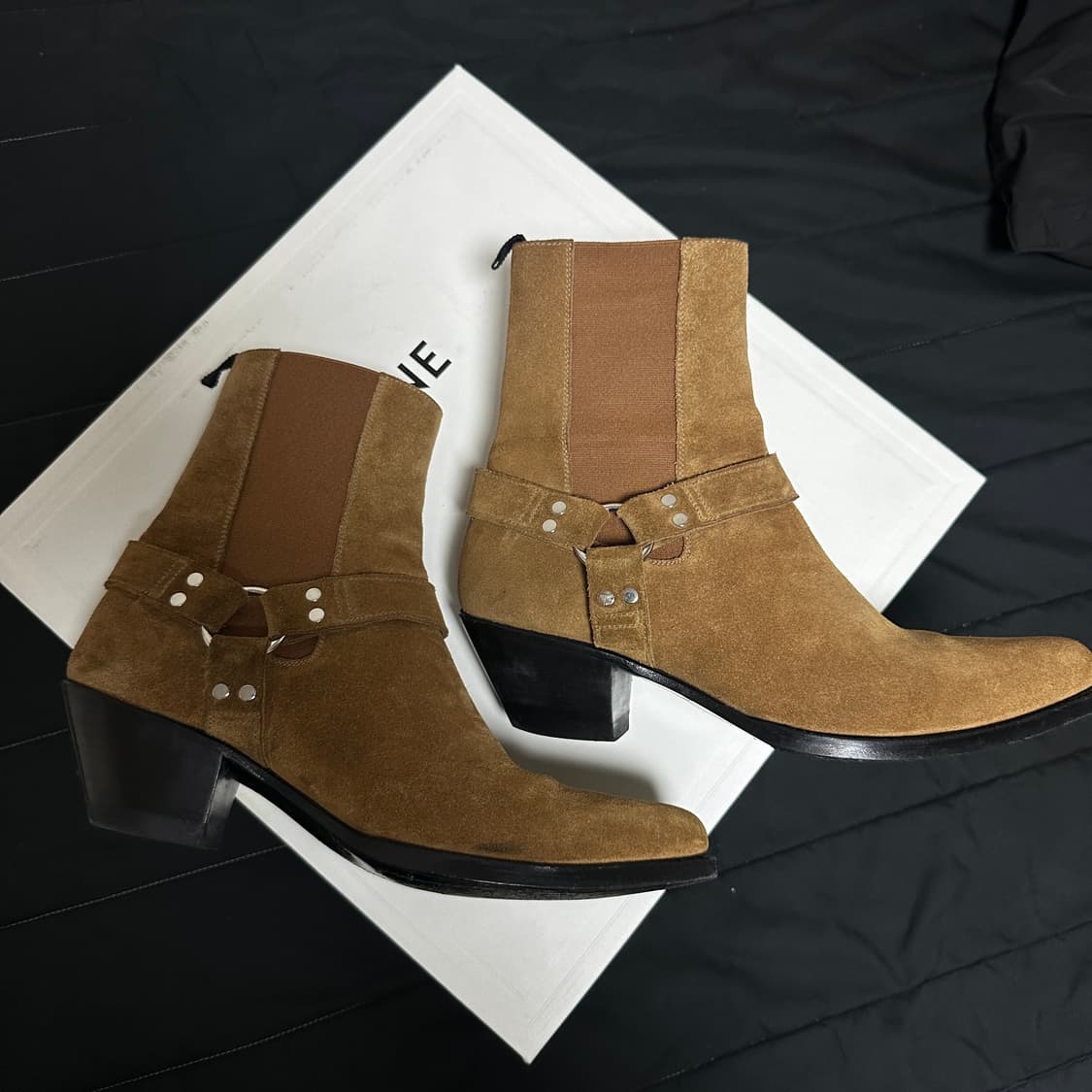 셀린느 스웨이드 앵클 부츠 브라운 40 상품이미지2