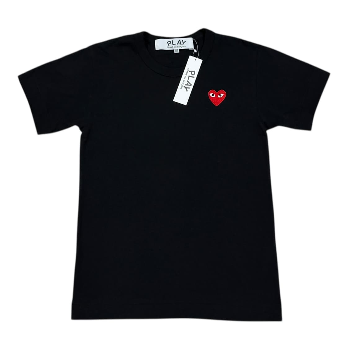 꼼데가르송  레드 하트 와펜 반팔 티셔츠 블랙 2XS 상품이미지1