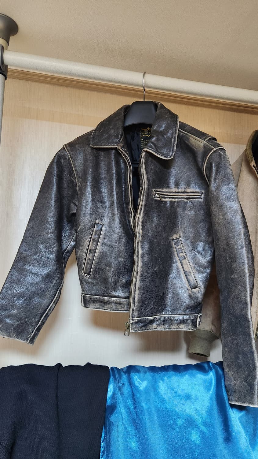 human being 카우 하이드 빈티지 레더 자켓 RBC 상품이미지1