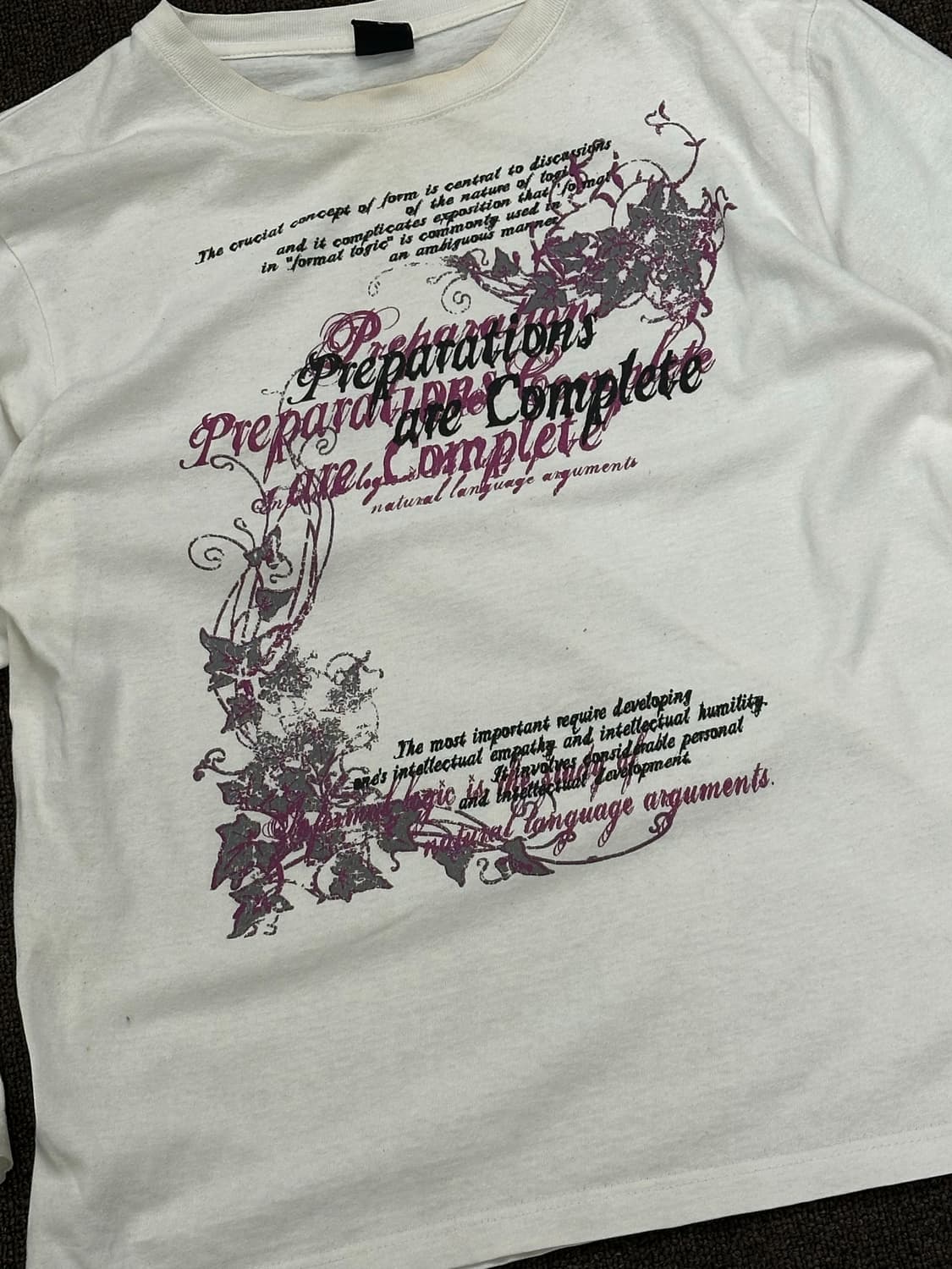 L)Japanese vintage 여성 y2k 그래픽 화이트 롱슬리브 상품이미지2