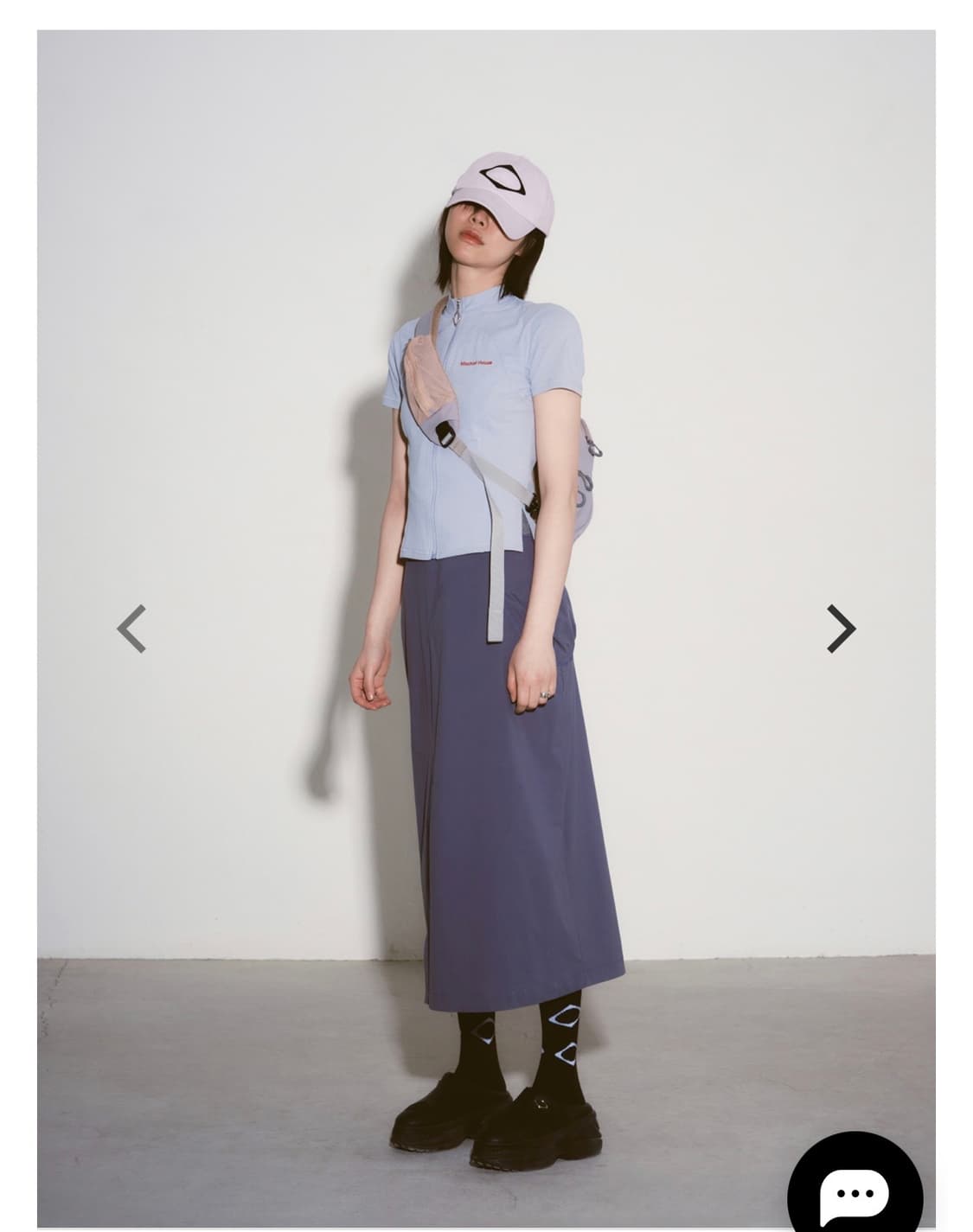 미스치프 모크넥 반팔 집업 블루 상품이미지6