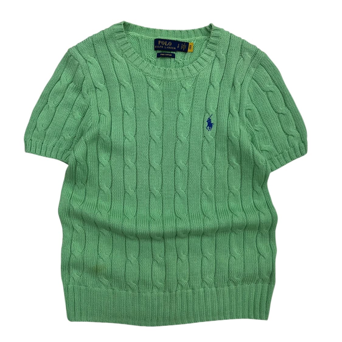 폴로 랄프로렌 블루포니 연두 꽈배기 반팔니트 S 상품이미지2