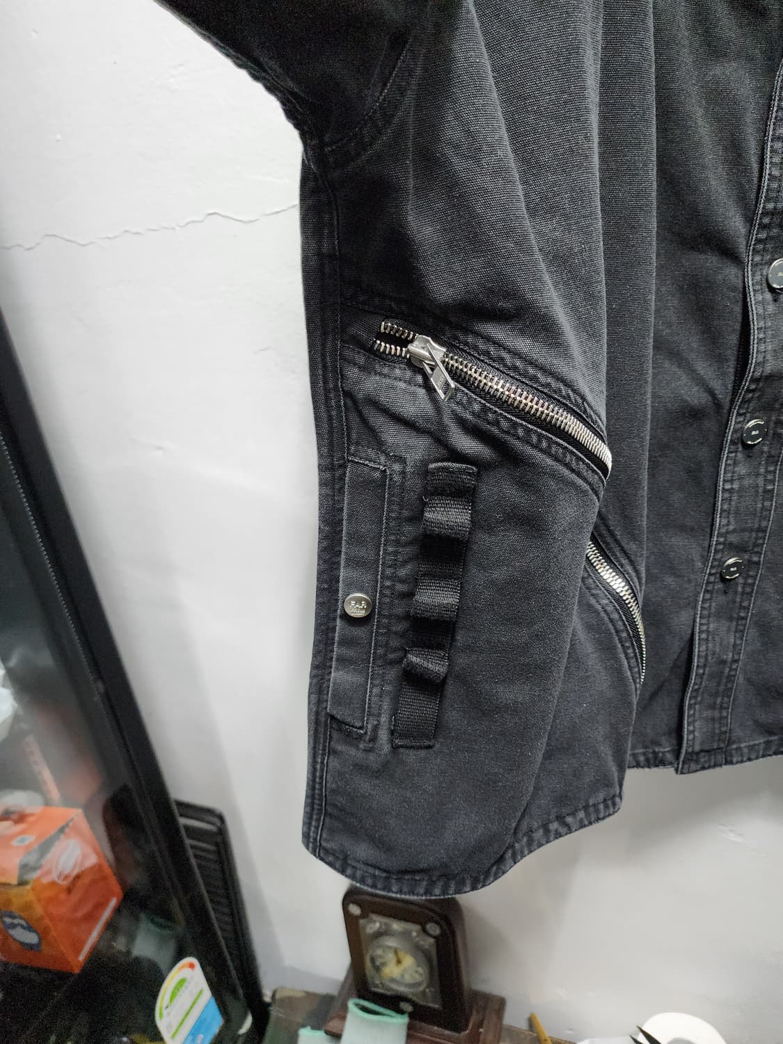 파프롬왓 파아카이브 흑청 커브 집업 데님자켓 상품이미지4