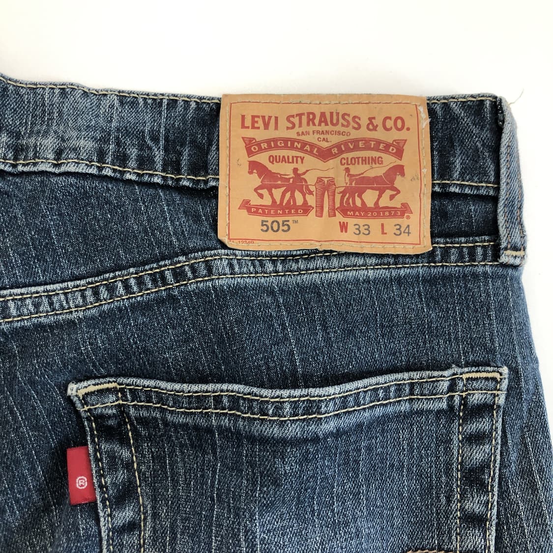 리바이스 505 블랭크탭 데님진 33 인치 상품이미지4